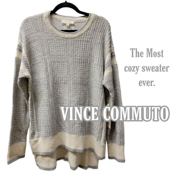 NWT vince commuto plush think knit soft beautiful hi-lo sweater. Great 🎁 gift! - Picture 1 of 8